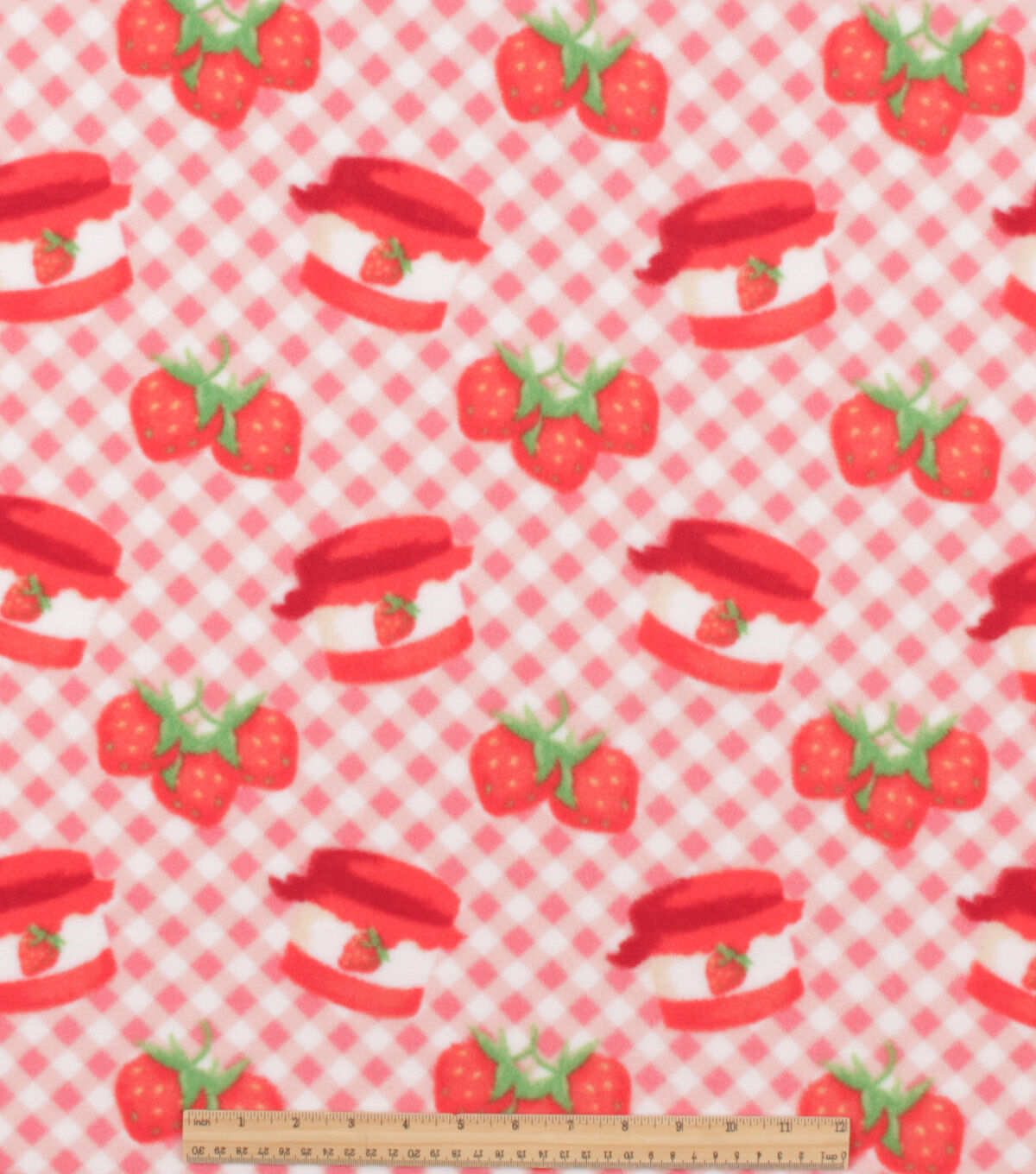 Red Strawberry Jam Anti Pill Plush Fleece Fabric