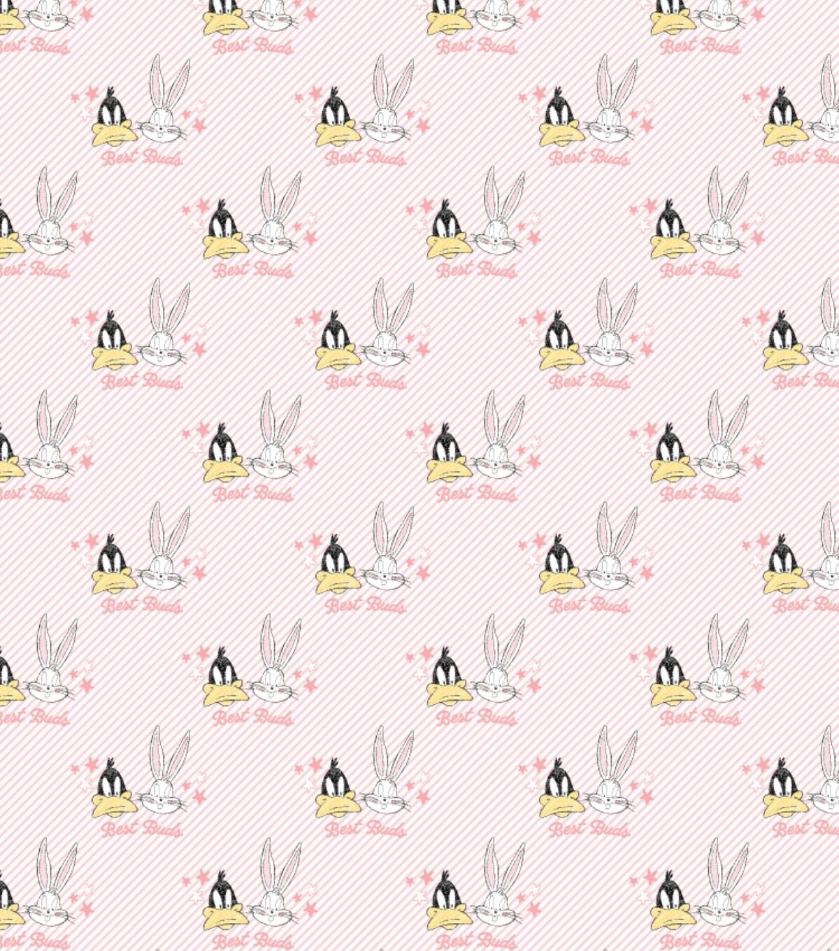Looney Tunes Bugs Daffy Pink Flannel Fabric