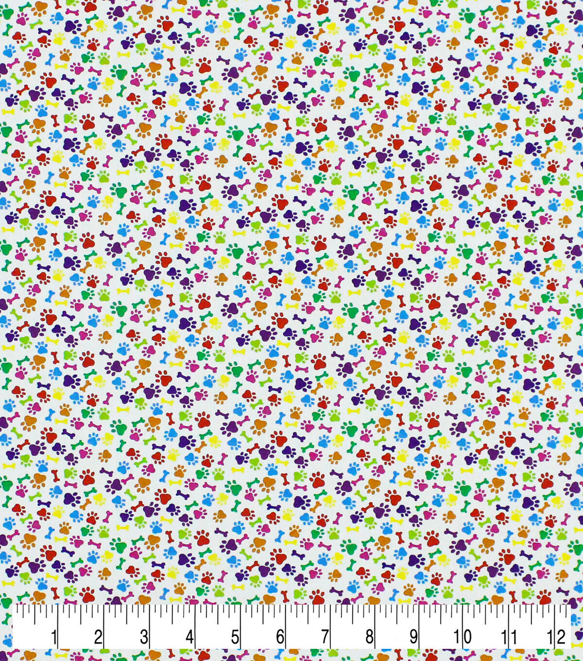 White Paw Novelty Prints Cotton Fabric