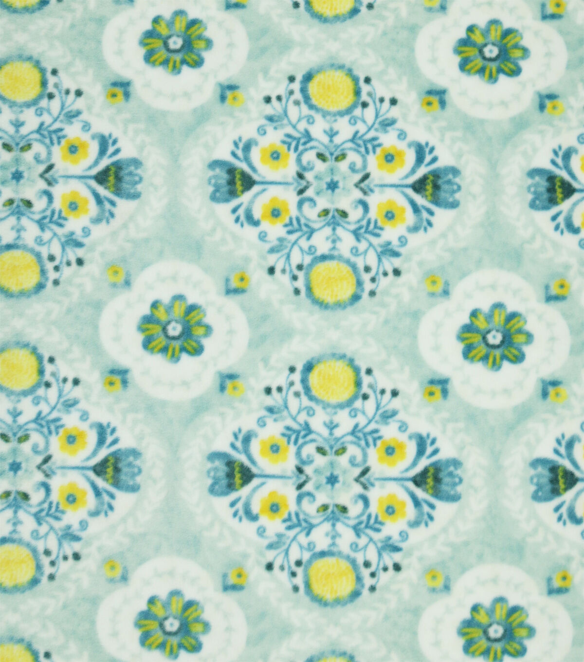 Green Medallion Anti Pill Plush Fleece Fabric