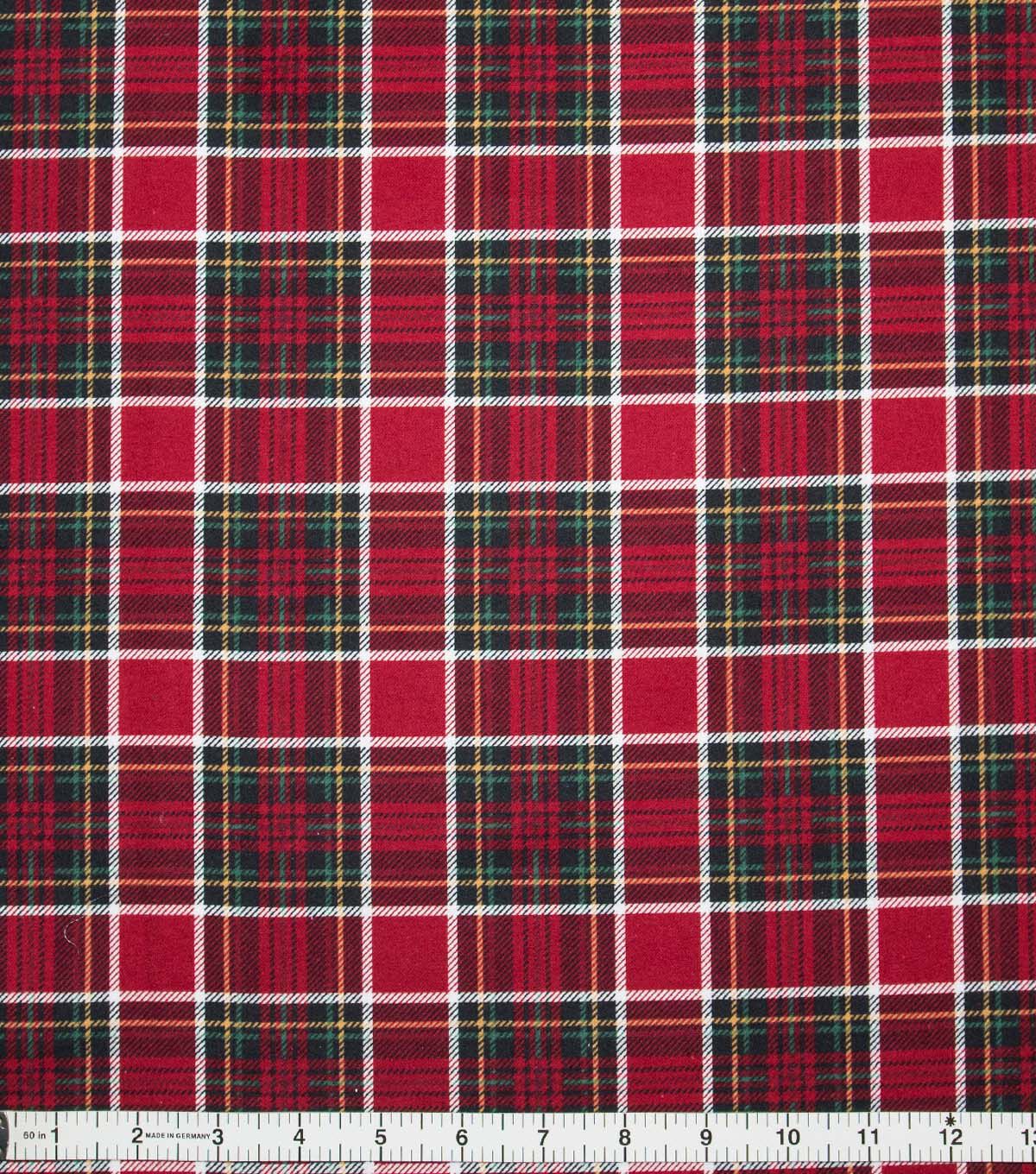 Red & Green Tartan Plaid Super Snuggle Flannel Fabric