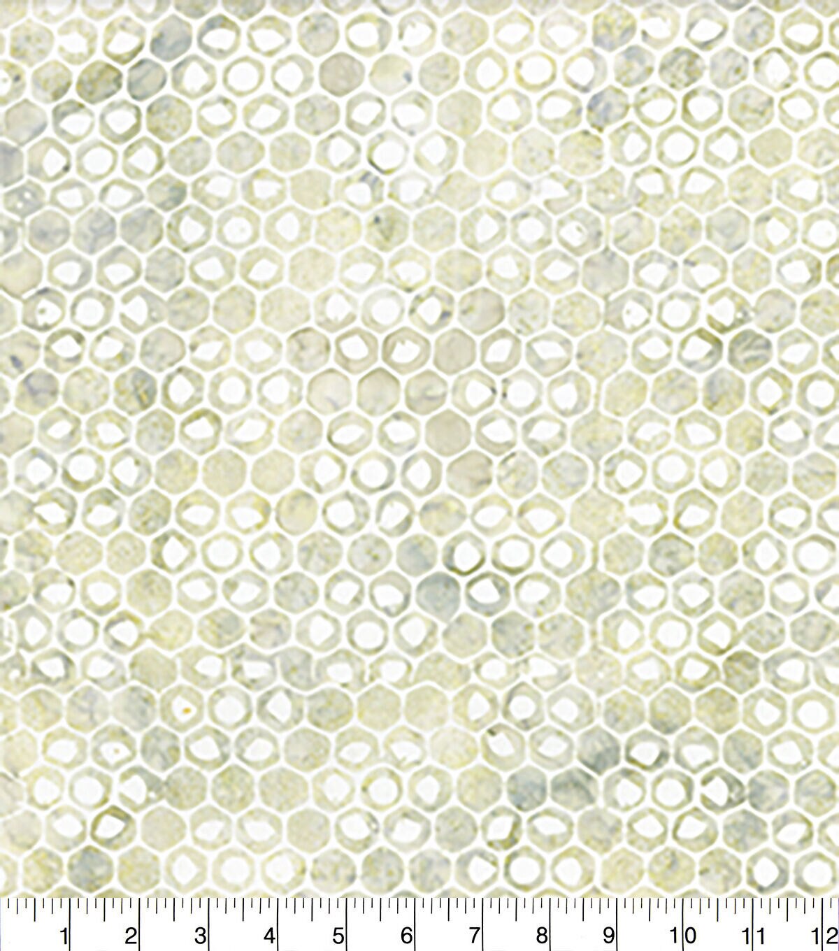 Green Packed Hexagons Batik Cotton Fabric