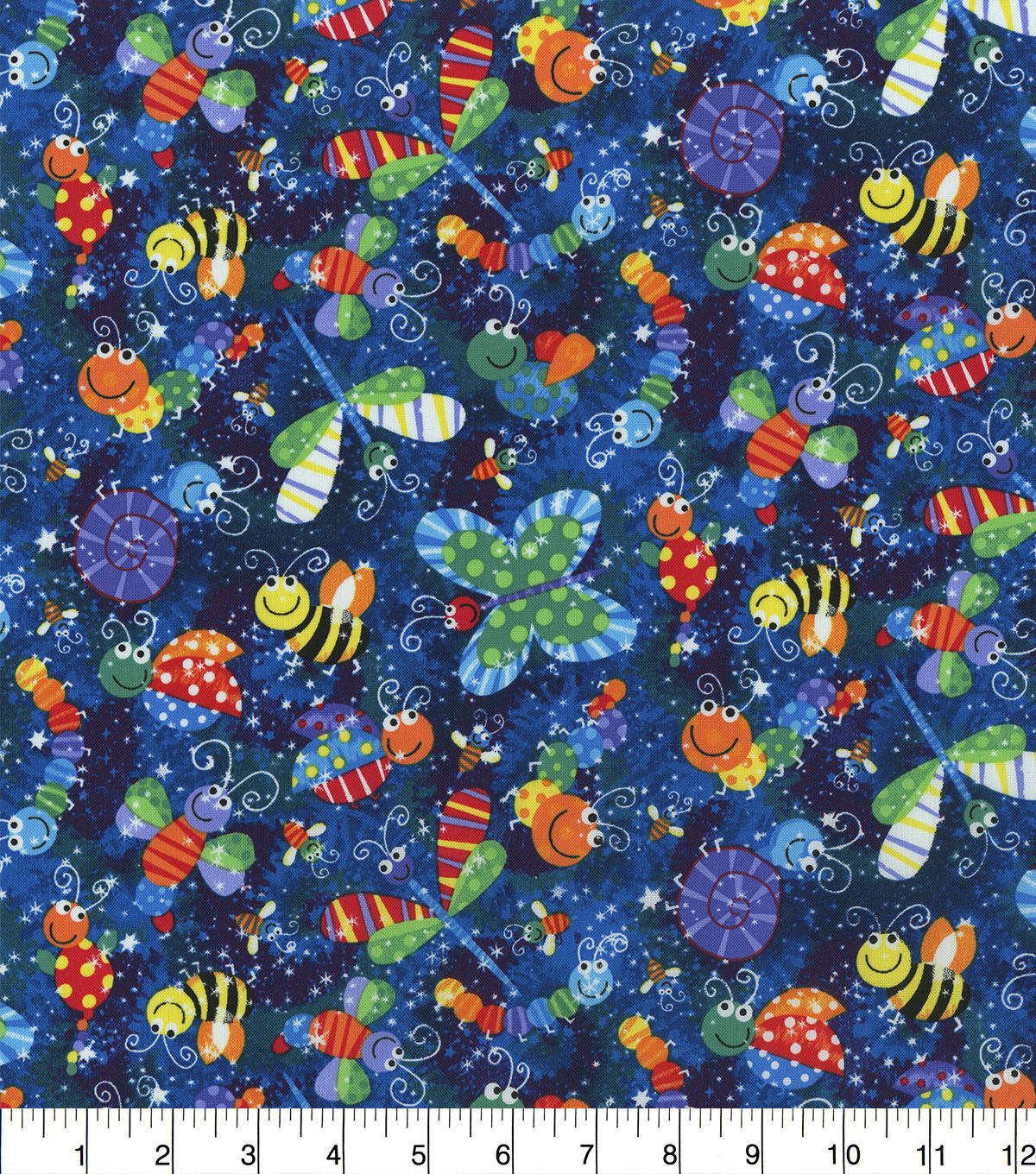 Hi Fashion Patterned Insects Novelty Cotton Fabric
