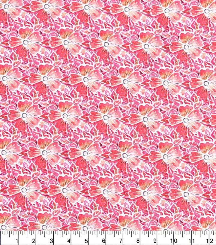 Pink Packed Floral Quilt Cotton Fabric by Keepsake Calico