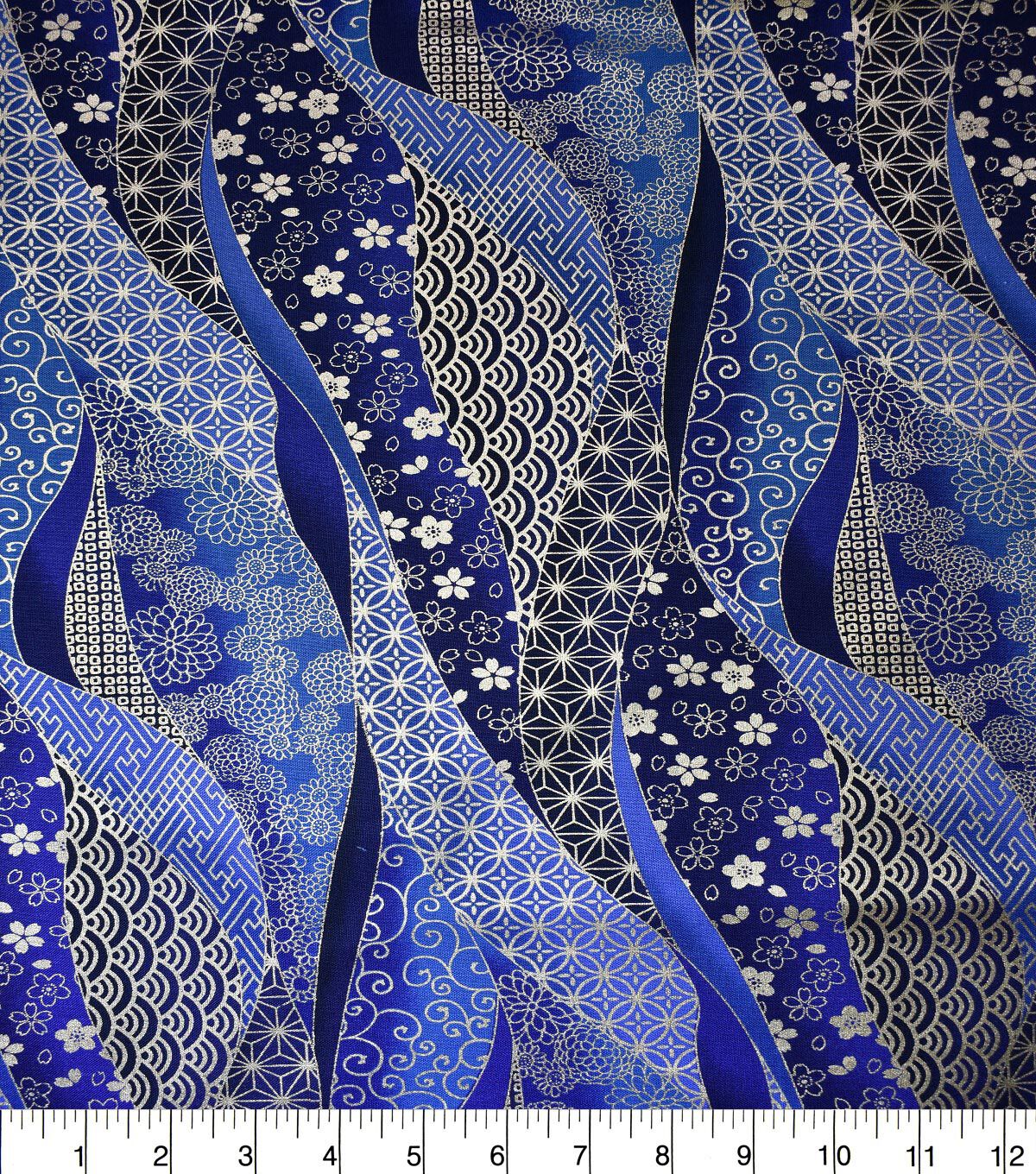 Premium Prints Metallic Cotton Fabric Zentangle Waves Pink