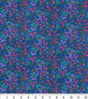 Fabric Traditions Floral on Blue Cotton Fabric by Keepsake Calico