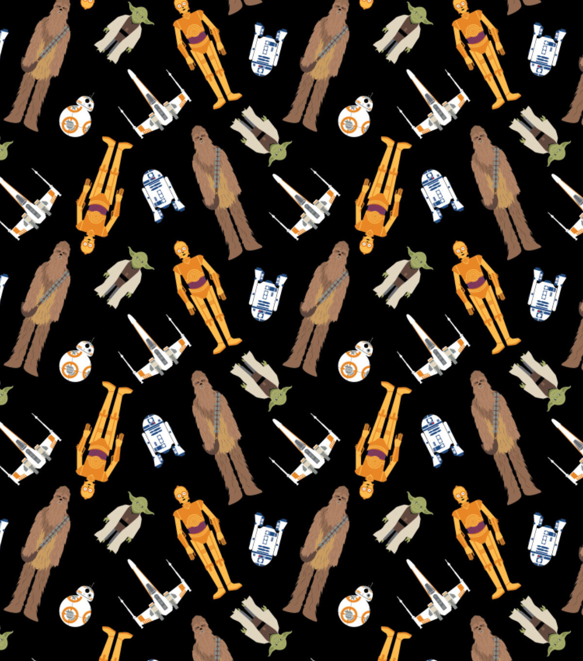 Star Wars Tossed In Space Cotton Fabric