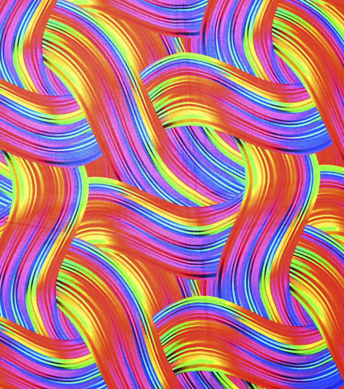 Rainbow Twists Novelty Print Fabric