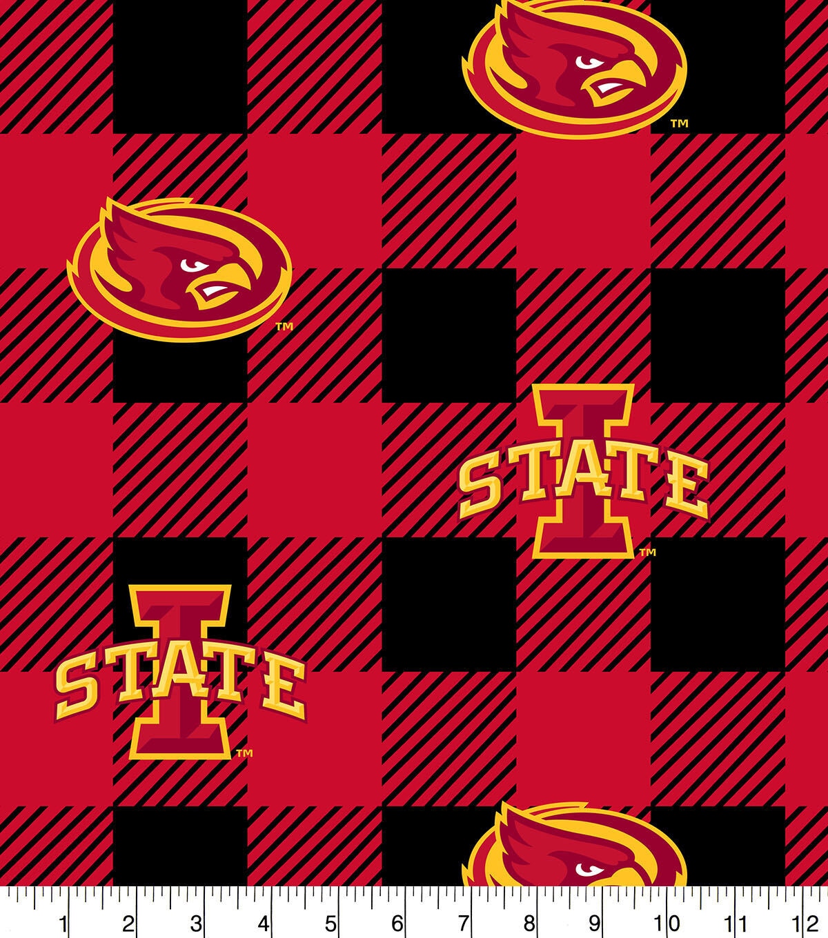 Iowa State Cyclones Fleece Fabric Buffalo Check