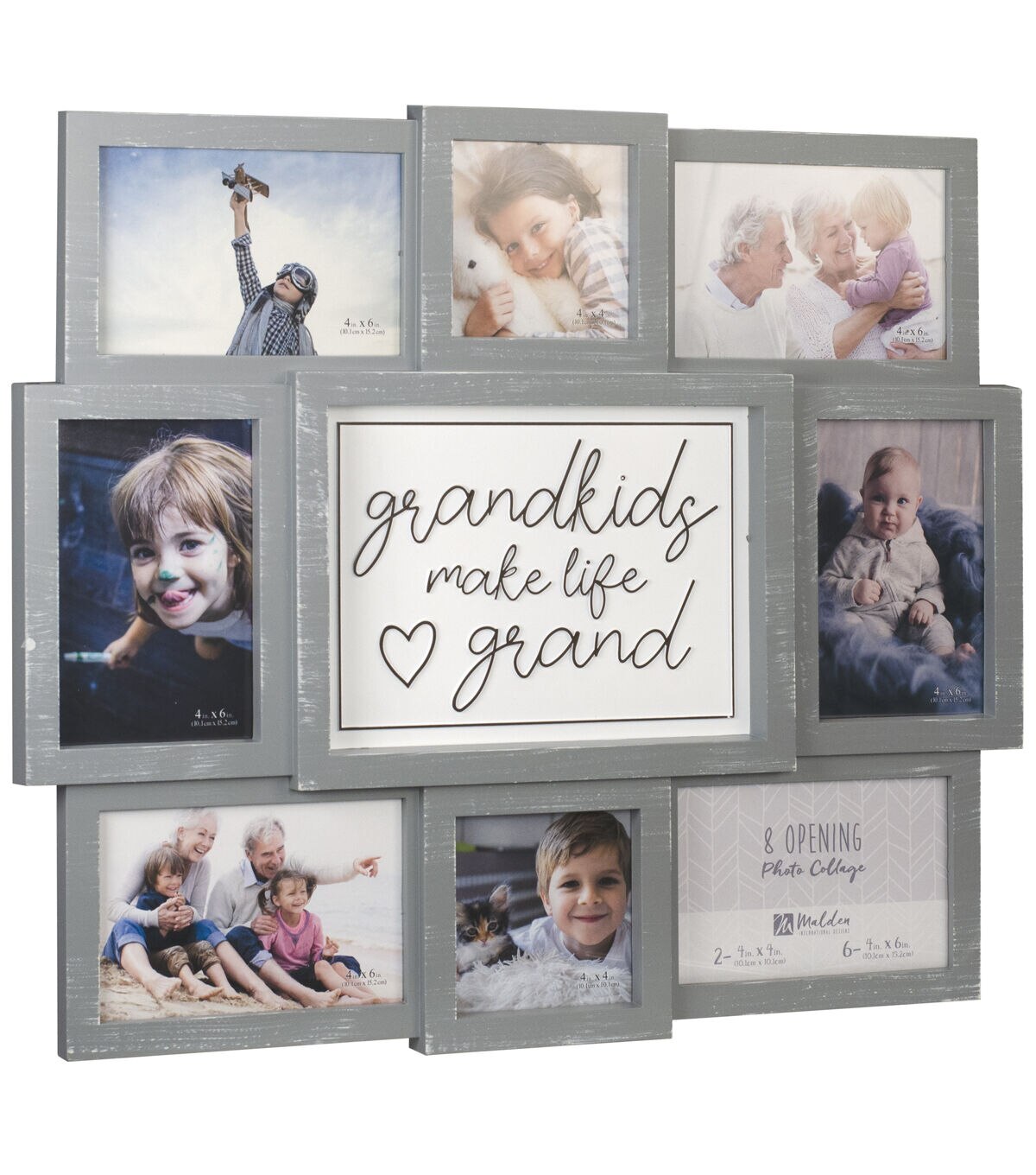 Malden 19 x 17 Grandkids Make Life 8 Photo Collage Frame