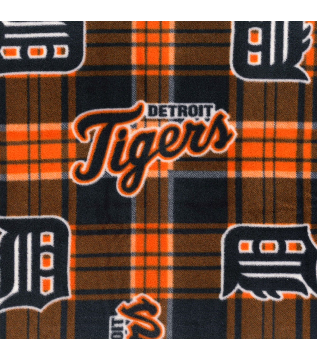Fabric Traditions Detroit Tigers Fleece Fabric Plaid