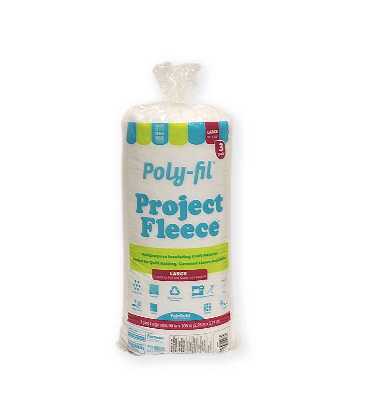 Poly Fil Project Fleece Needle Punched Batting 90x108