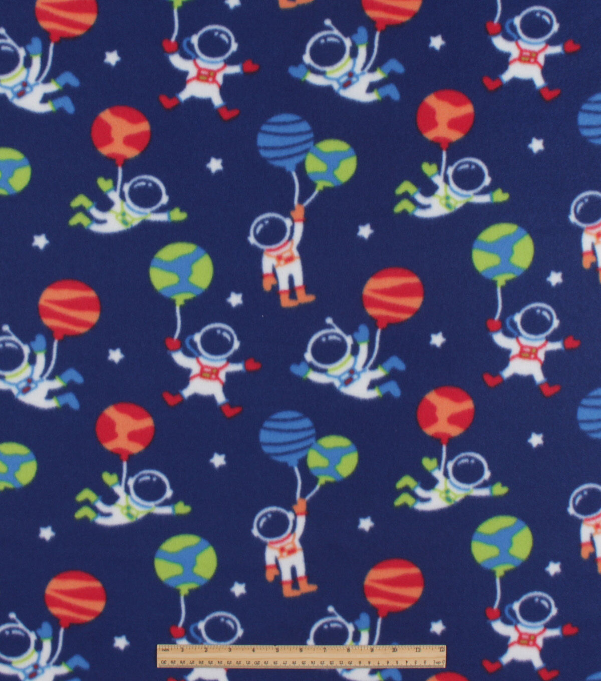 Balloon Astronaut Blizzard Prints Fleece Fabric