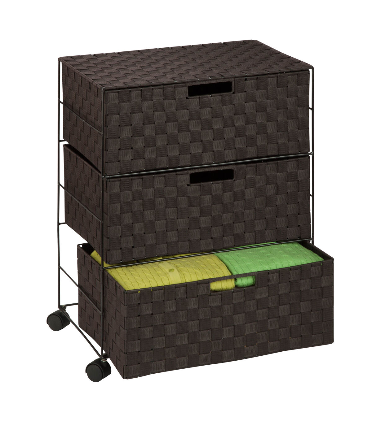 Honey Can Do 19.5 x 26 Espresso 3 Drawer Rolling Chest With Wheels
