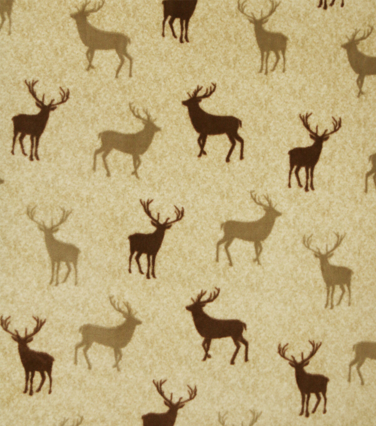 Brown Deer Luxe Fleece Fabric