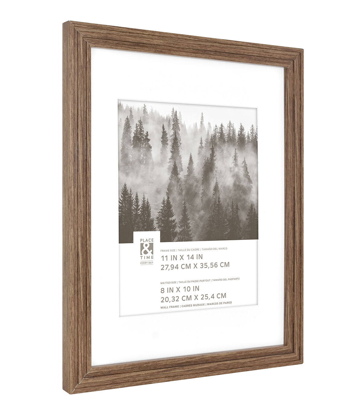11 x 14 Matted to 8 x 10 Walnut Slat Wall Frame by Place & Time
