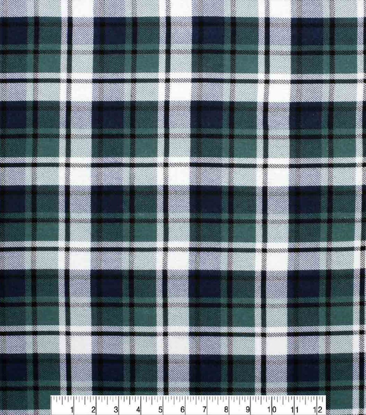 Green & Navy Plaid Super Snuggle Flannel Fabric