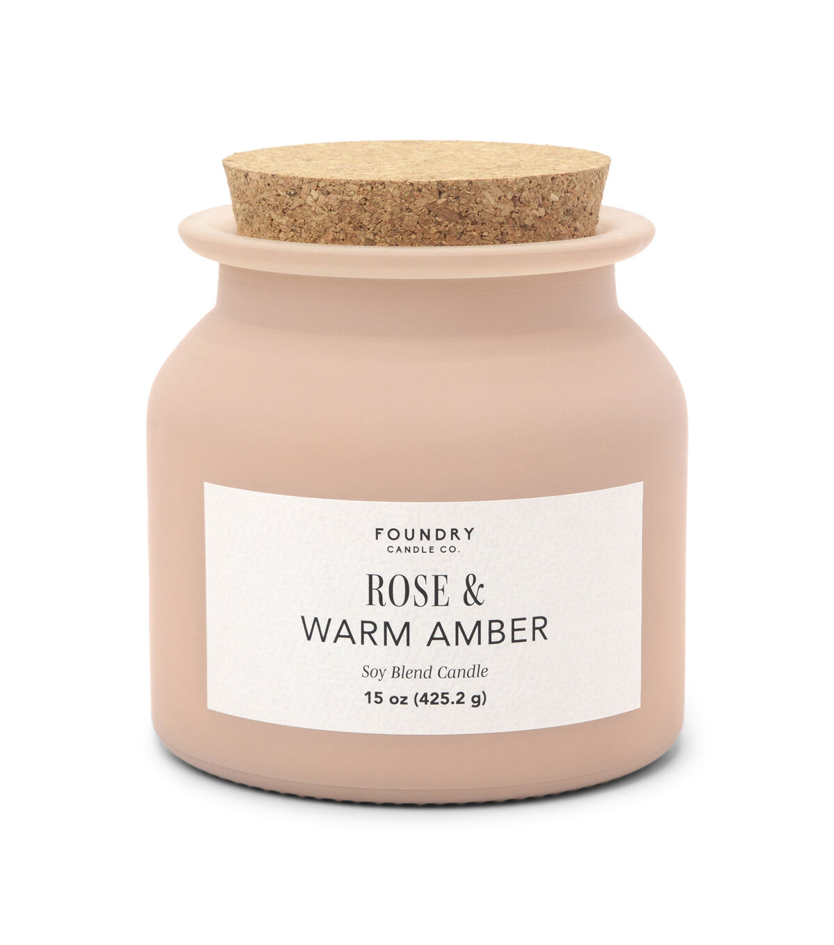 Foundry 15oz Frosted Scented Jar Candle With Cork Lid