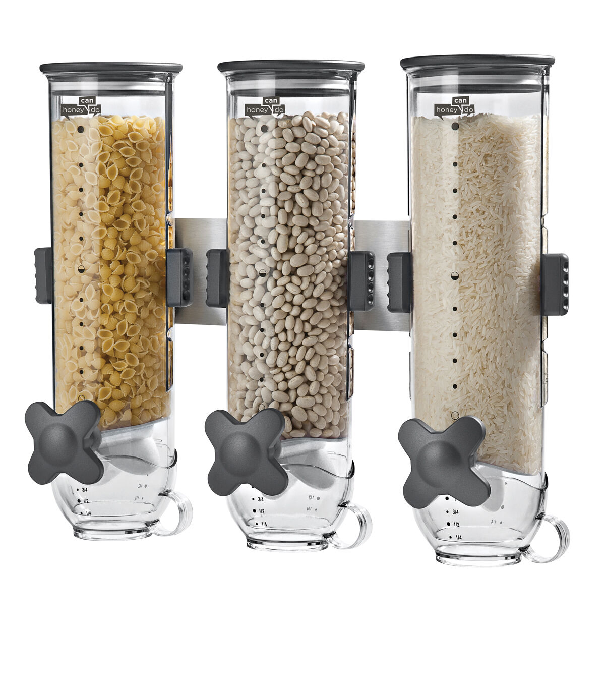 Honey Can Do Honey Can Do Triple Canister Wall-Mounted Dispenser