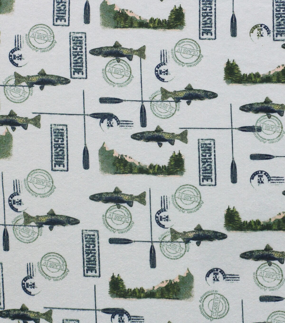 Fishing Super Snuggle Flannel Fabric