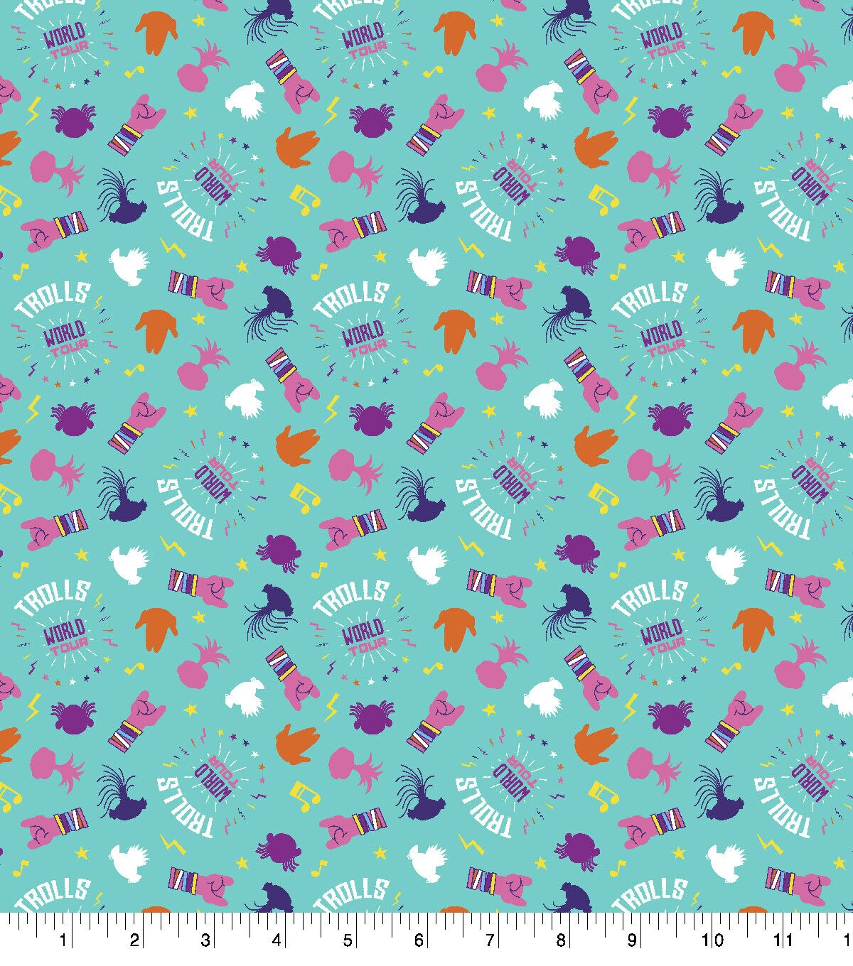 Trolls Cotton Fabric Icons