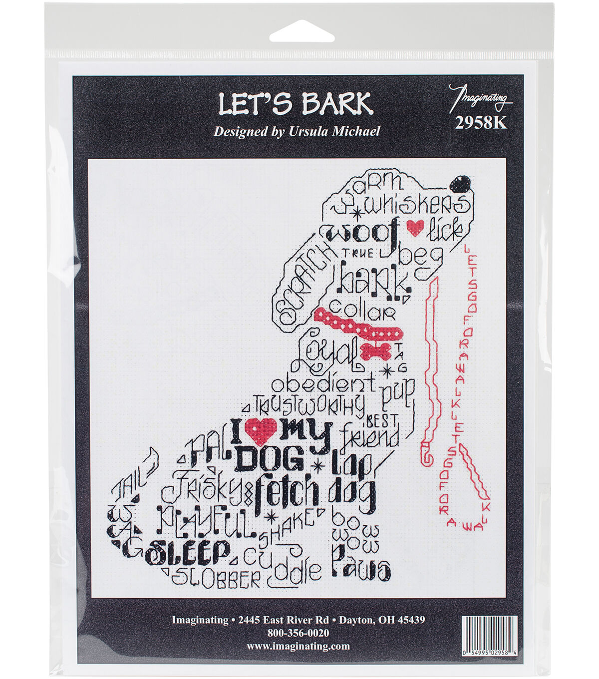 Imaginating 7 x 8 Let's Bark Counted Cross Stitch Kit