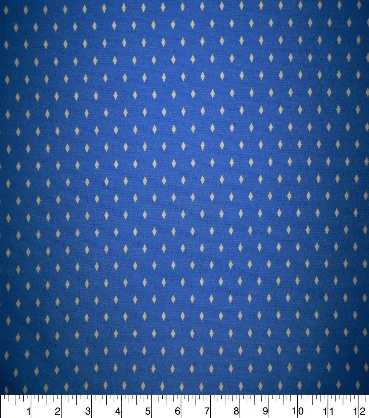 Geometric Diamonds on Blue Quilt Cotton Fabric by Quilter's Showcase