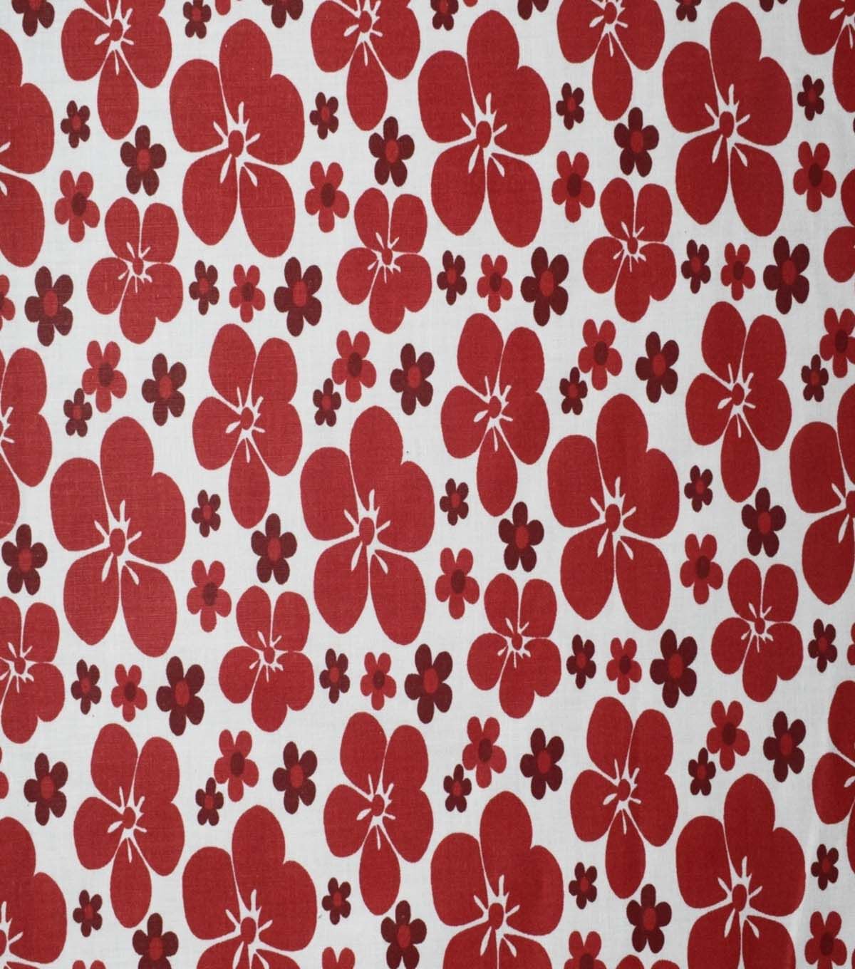 Hibiscus on White Cotton Fabric by Quilter's Showcase