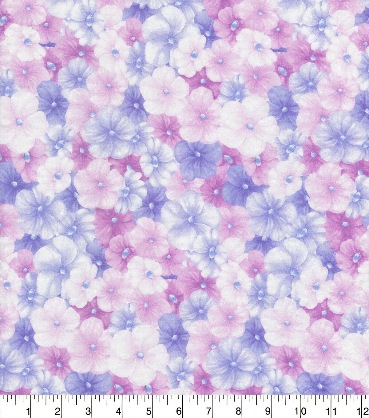 Hi Fashion Light Purple Floral Premium Cotton Fabric