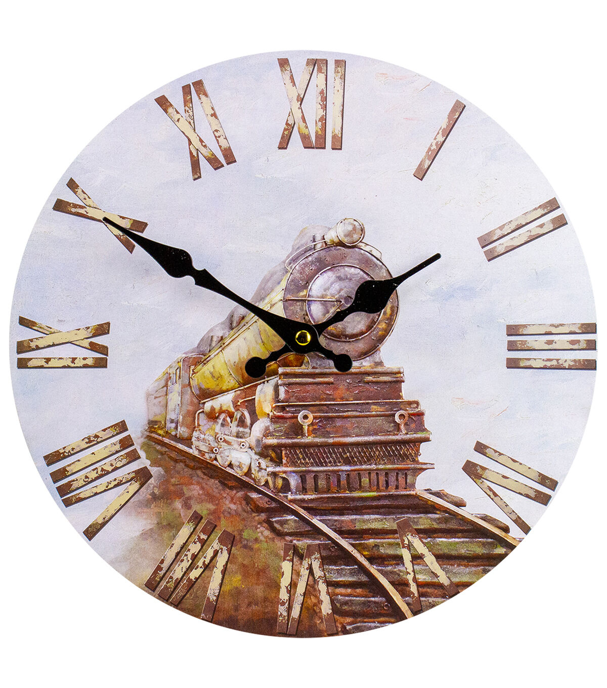 Northlight 12 Numeral Battery Operated Round Clock with Train Design