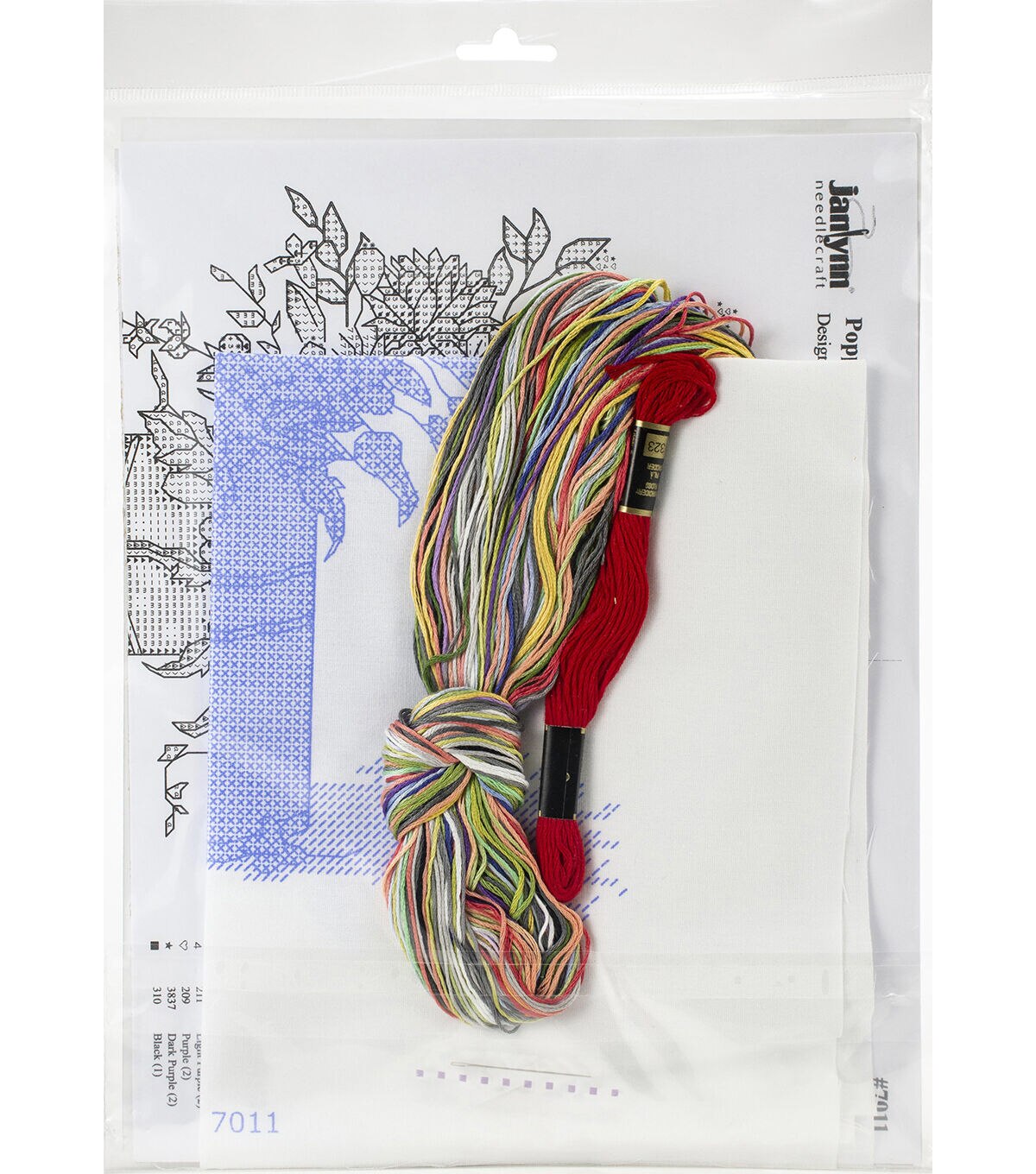 Janlynn 11 x 14 Poppies in a Vase Stamped Cross Stitch Kit