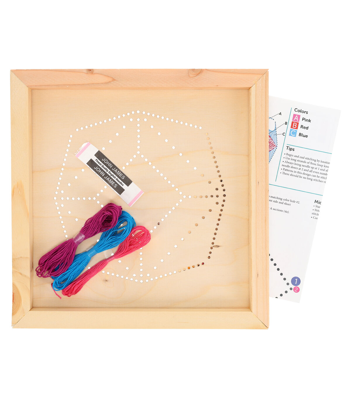 Leisure Arts 11 Cube Wood Stitching String Art Kit With Shadow Box