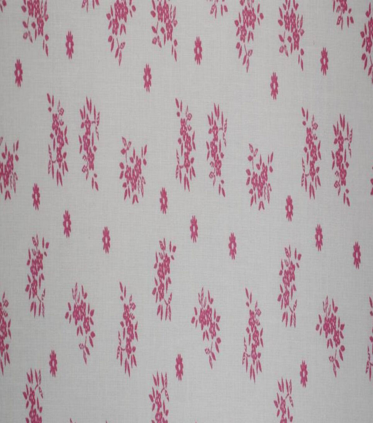 Pink Clustered Floral on White Quilt Cotton Fabric by Quilter's Showcase
