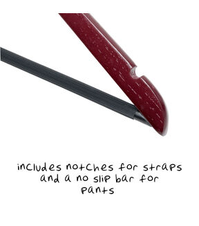 Honey Can Do 18 x 9 Cherry Wood No Slip Suit Hangers 24pk