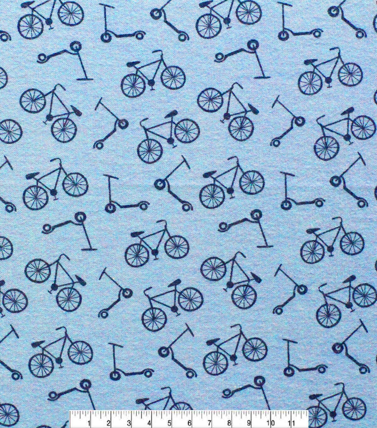 Blue Bikes Super Snuggle Flannel Fabric By POP!