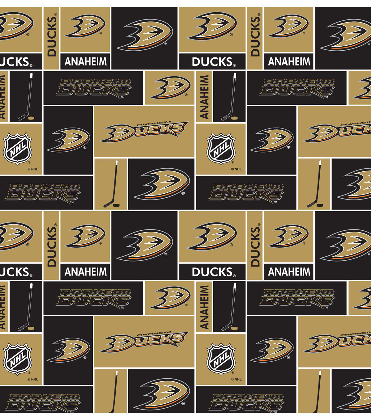 Anaheim Ducks Fleece Fabric Block