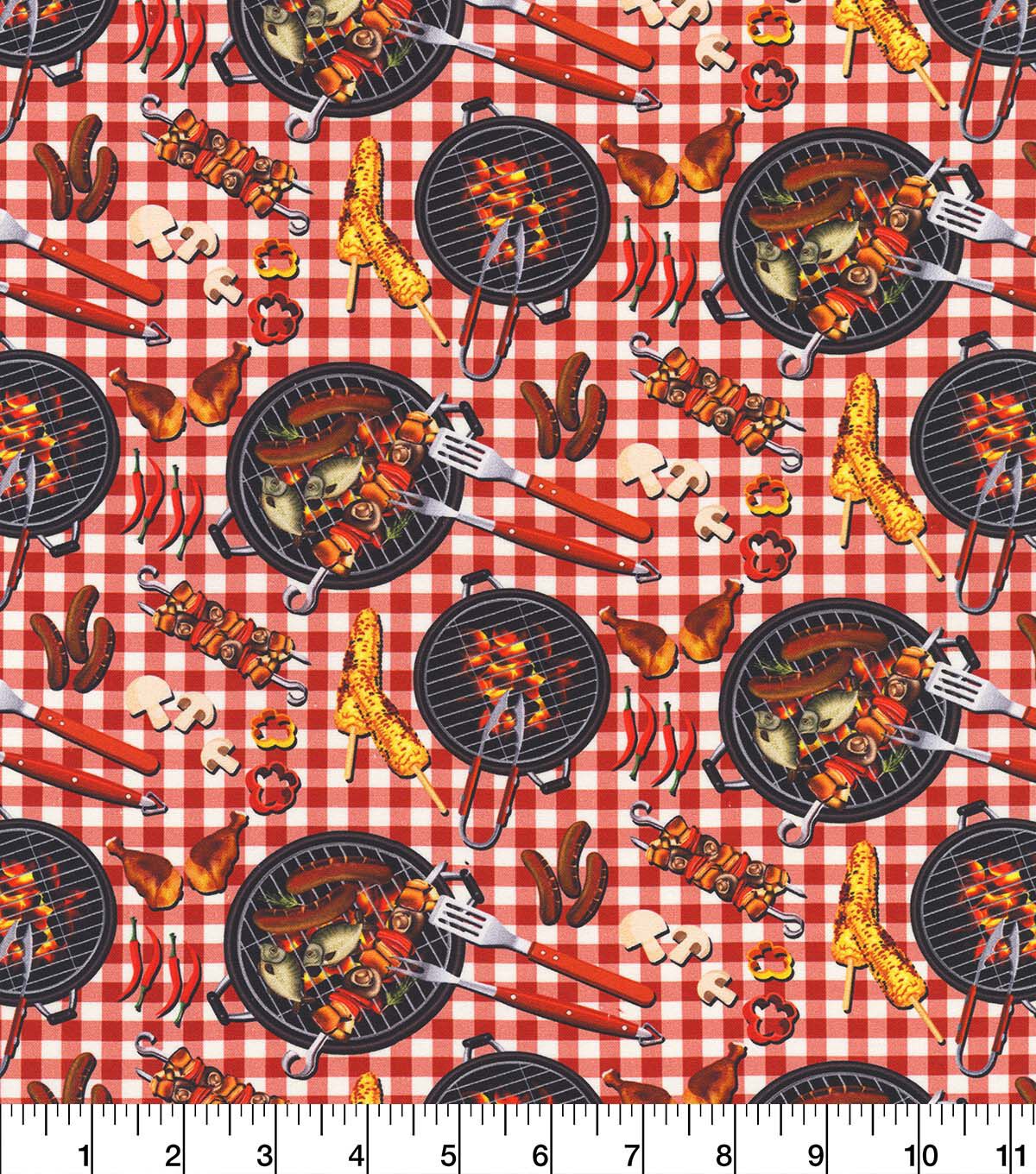 Robert Kaufman Backyard BBQ Novelty Cotton Fabric