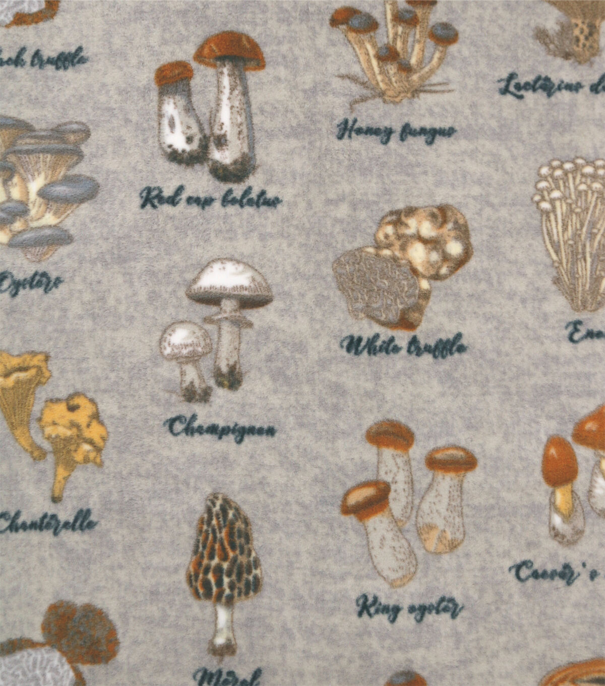 Cottagecore Mushrooms Luxe Fleece Fabric