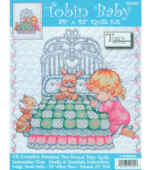 Tobin 36 x 43 Girl Bedtime Prayer Stamped Cross Stitch Kit