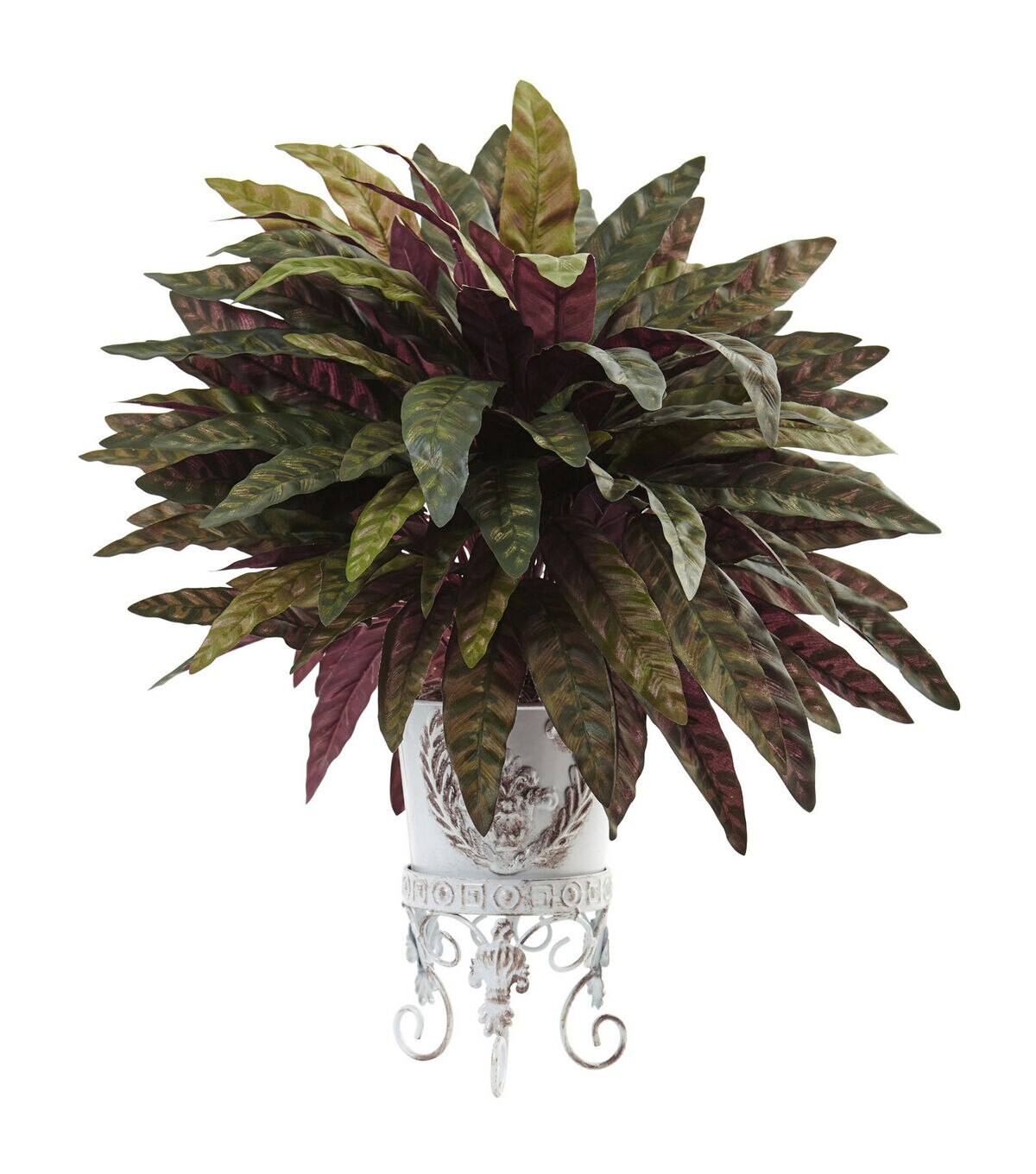 Nearly Natural 2' Peacock Bush with Metal Planter