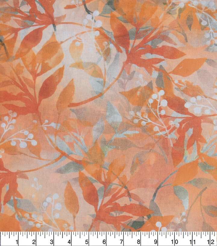 Orange Leaves Quilt Cotton Fabric by Keepsake Calico
