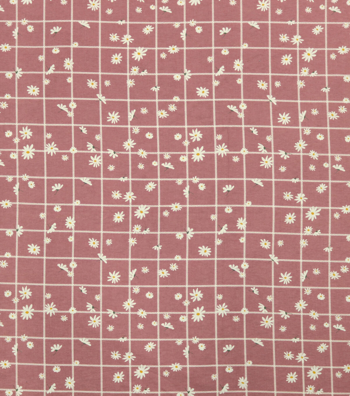 Daisies On Window Pane Plaid Super Snuggle Flannel Fabric