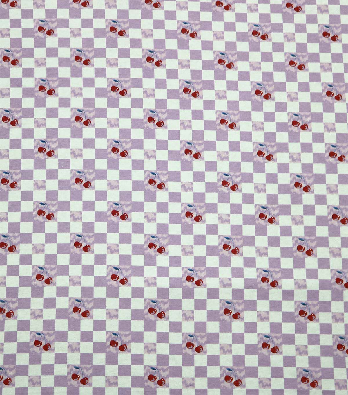 Red Cherries Checkered Super Snuggle Flannel Fabric