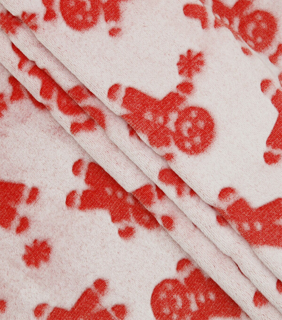 Red Embossed Gingerbread Sew Lush Fleece Fabric by POP!