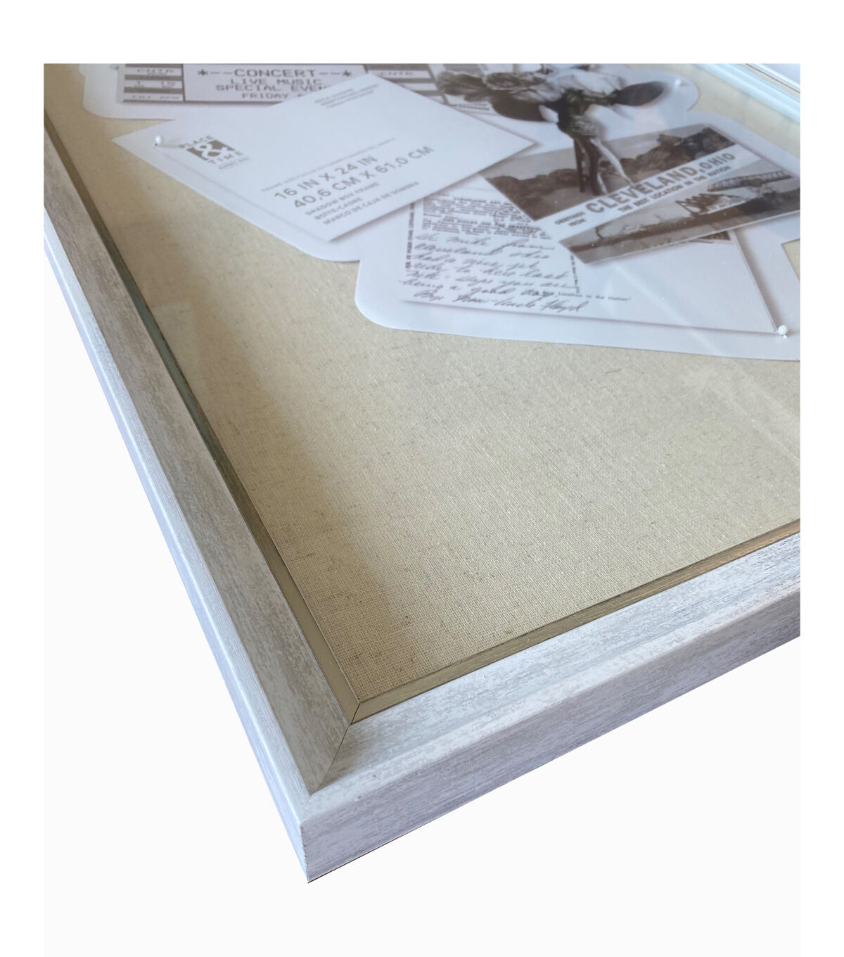 16 x 24 Silver & White Shadowbox by Place & Time