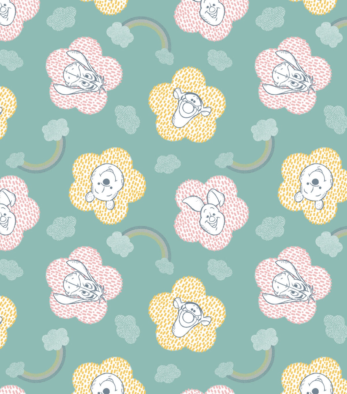 Pooh & Friends Pastel Fleece Fabric