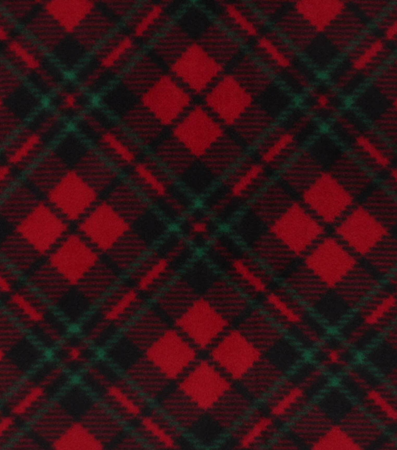 Red & Green Diagonal Plaid Anti Pill Fleece Fabric