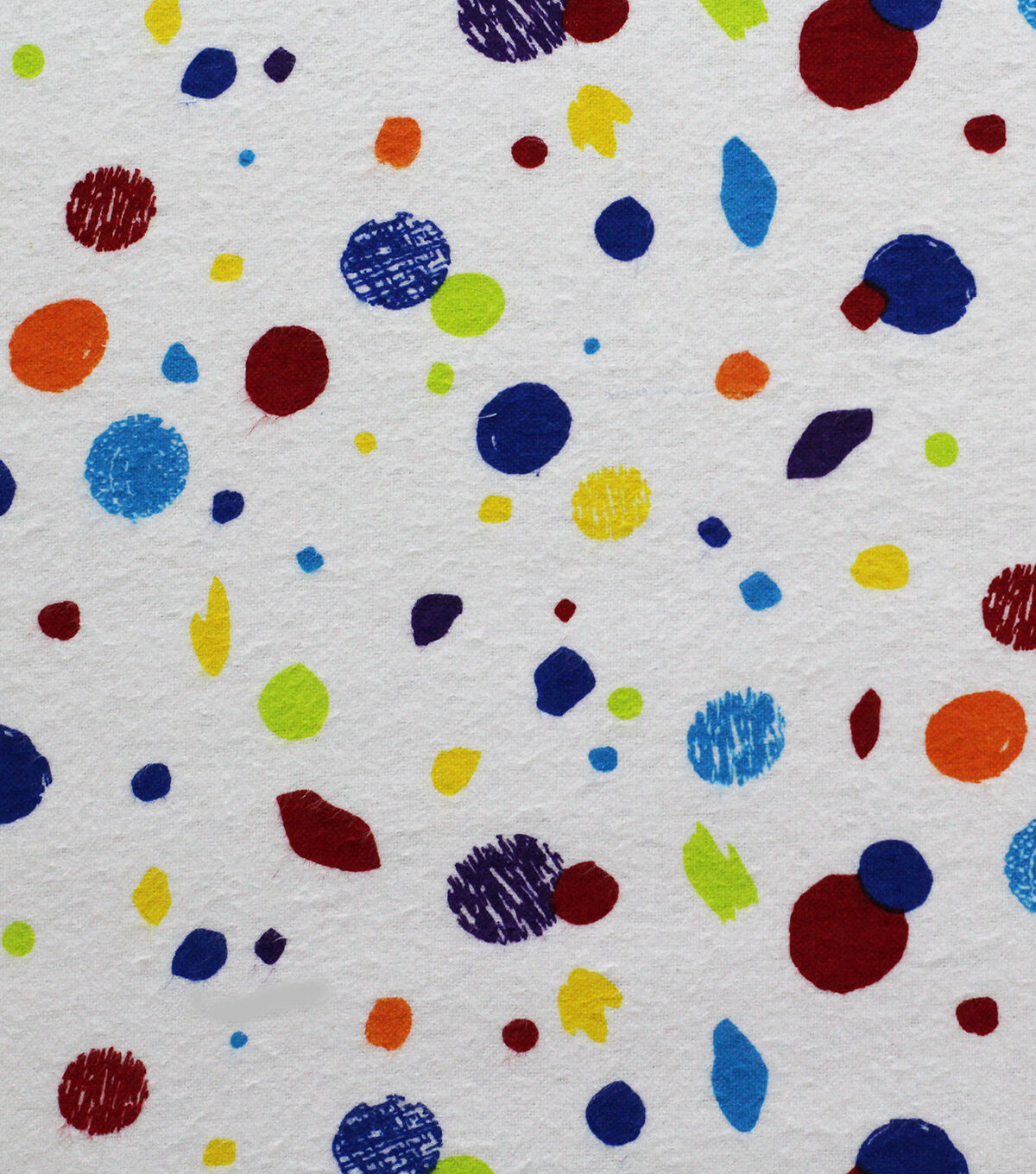 Pastel Sketch Dots Super Snuggle Flannel Fabric