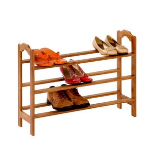 Honey Can Do 9 x 21 Natural 3 Tier Bamboo Shoe Rack