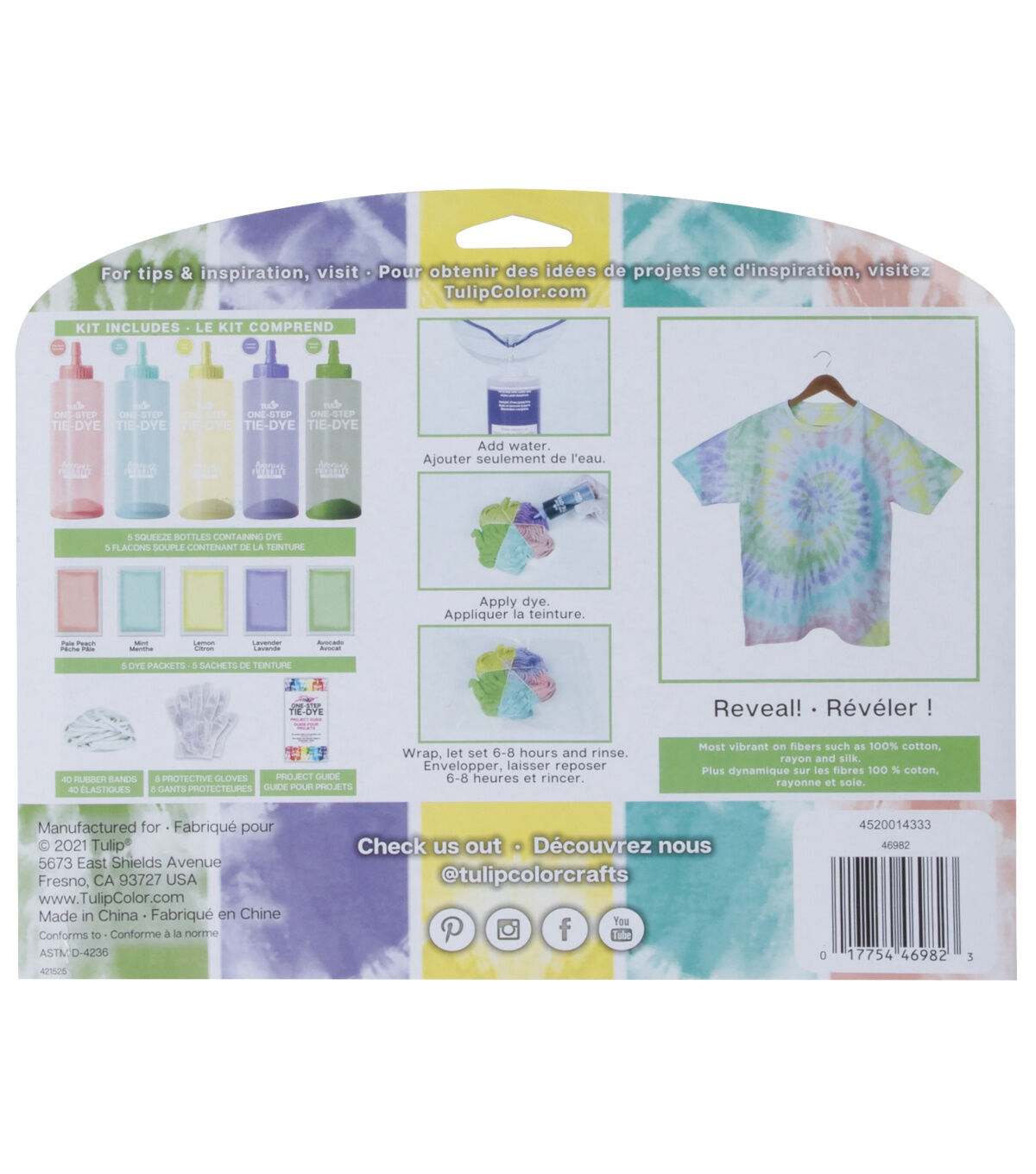 Tulip 59ct Flower Petals One Step Fabric Tie Dye Kit